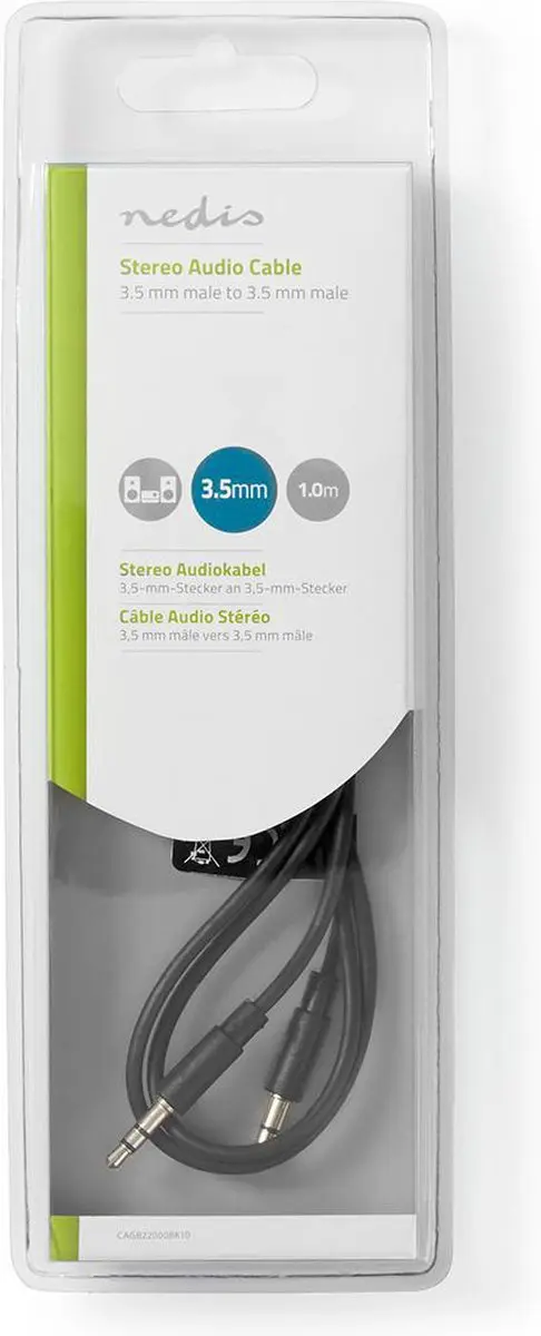 Nedis Stereo-Audiokabel 3,5mm - 1m - Zwart
