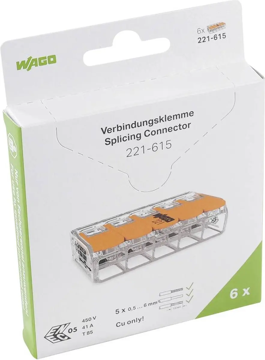 WAGO 221-615 Verbindingsklem 5-polig