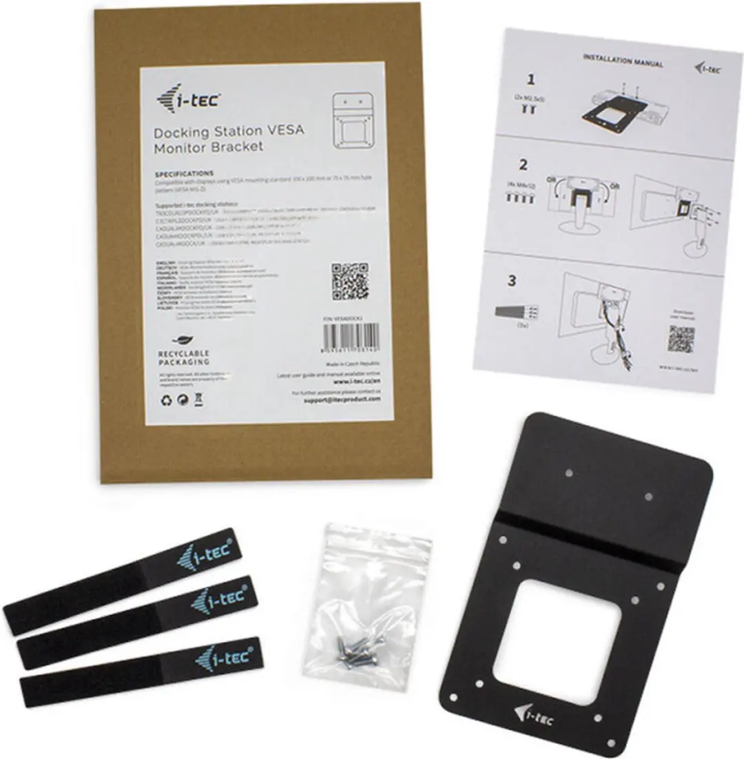 I-tec VESA Docking Station Bracket VESADOCK1 - Zwart