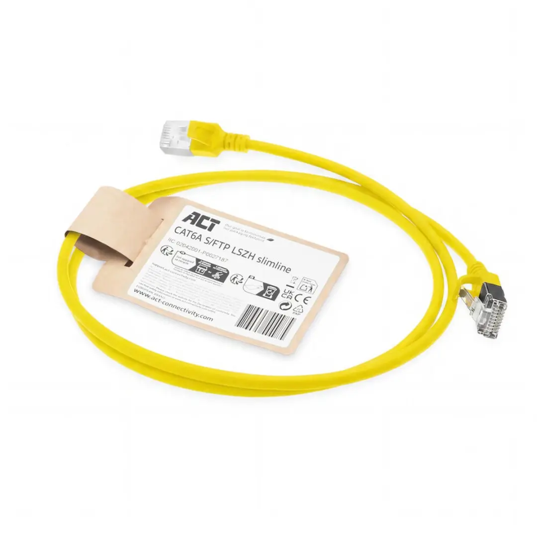 ACT DB7800 CAT6A Patchkabel 0,5m - Geel