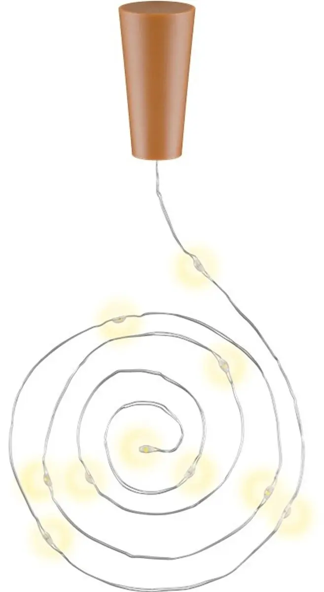 Goobay 10 LED Flessenverlichting - Lichtbruin/Zilver
