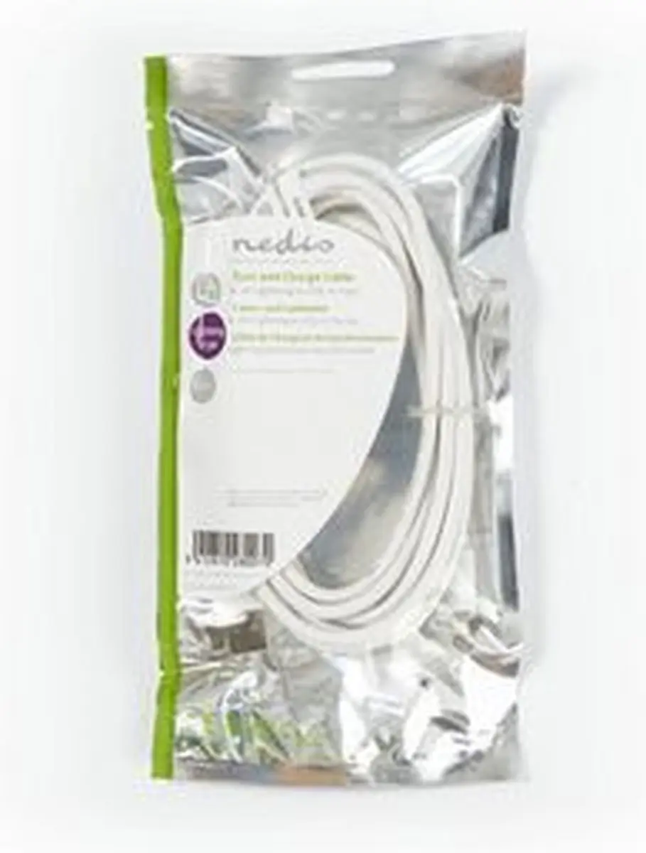 Nedis Lightning Kabel USB-A 3m - Wit