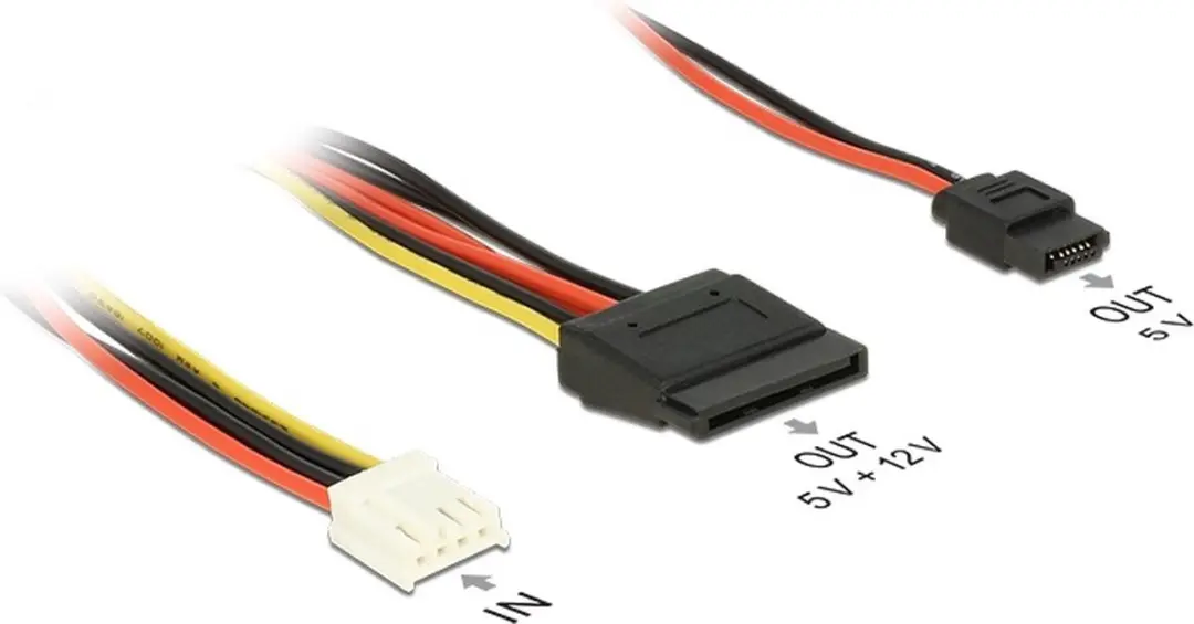 Delock Floppy naar SATA Voedingskabel 0,20m