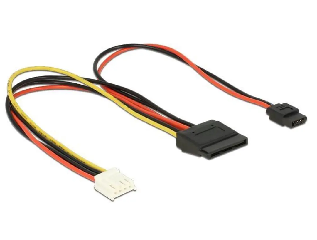 Delock Floppy naar SATA Voedingskabel 0,20m - Wit