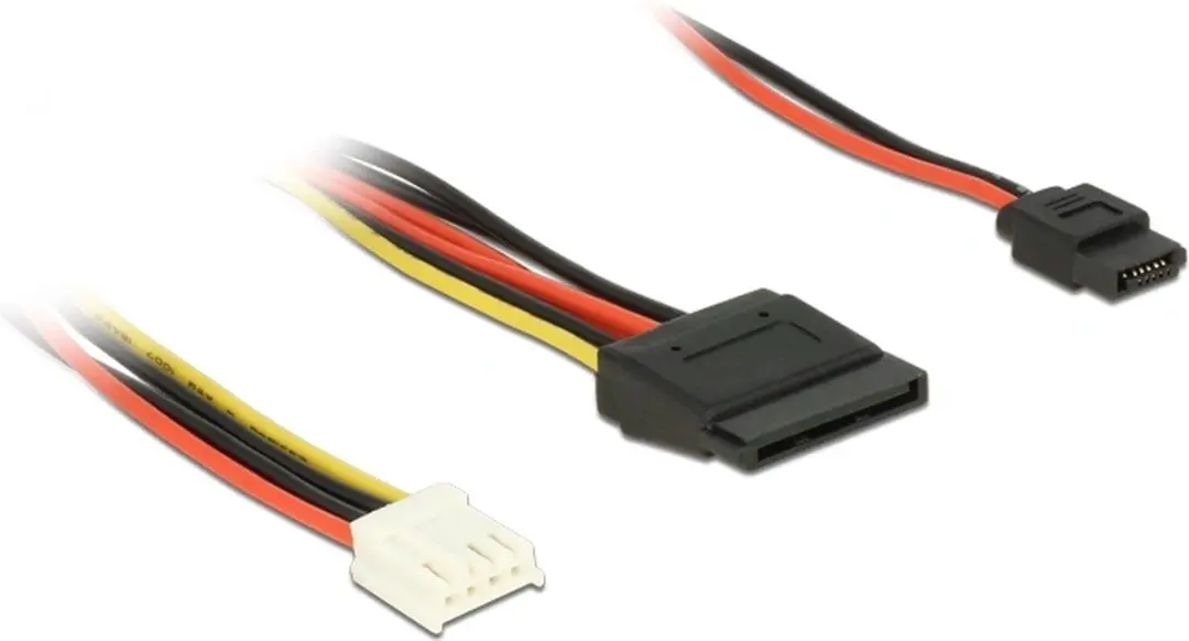 Delock Floppy naar SATA Voedingskabel 0,20m - Wit