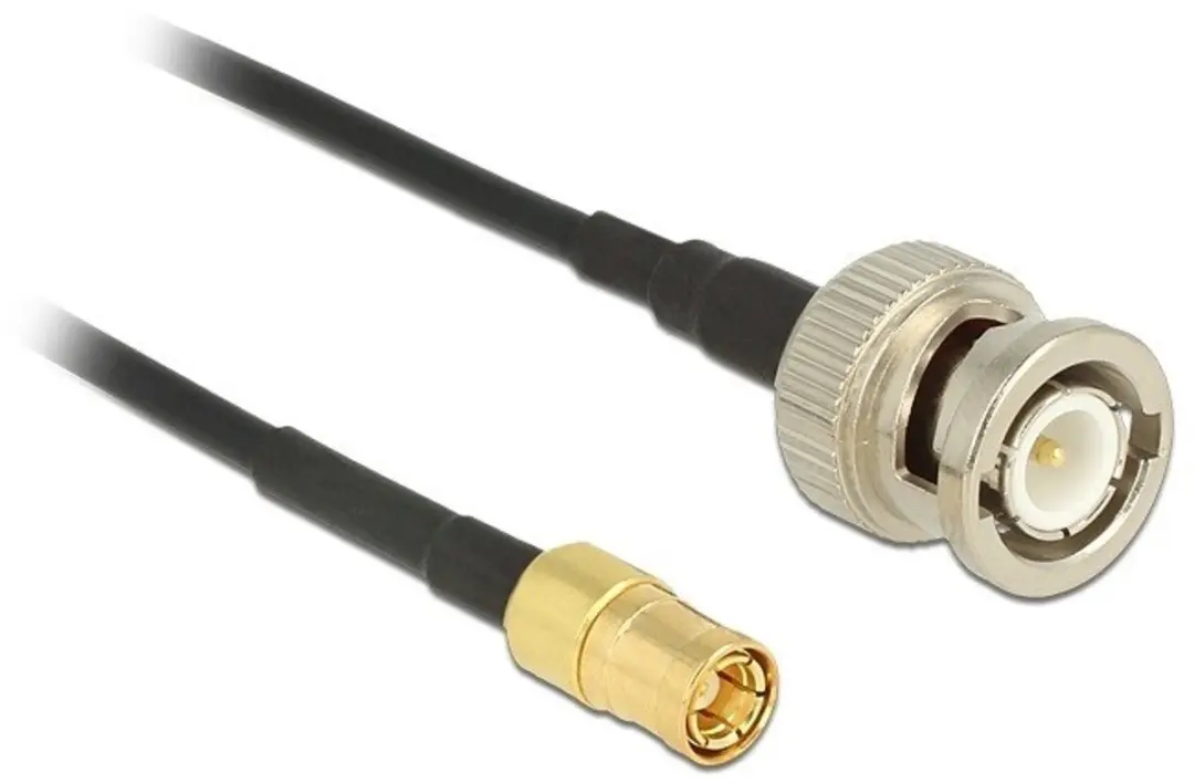 Delock SMB naar BNC Kabel RG174 50 Ohm - 3m - Zwart