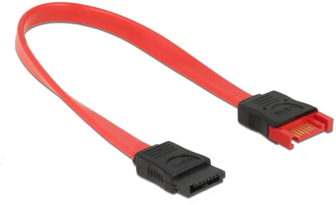 Delock SATA600 Data Verlengkabel - 6 Gbit/s - Rood - 0,20m