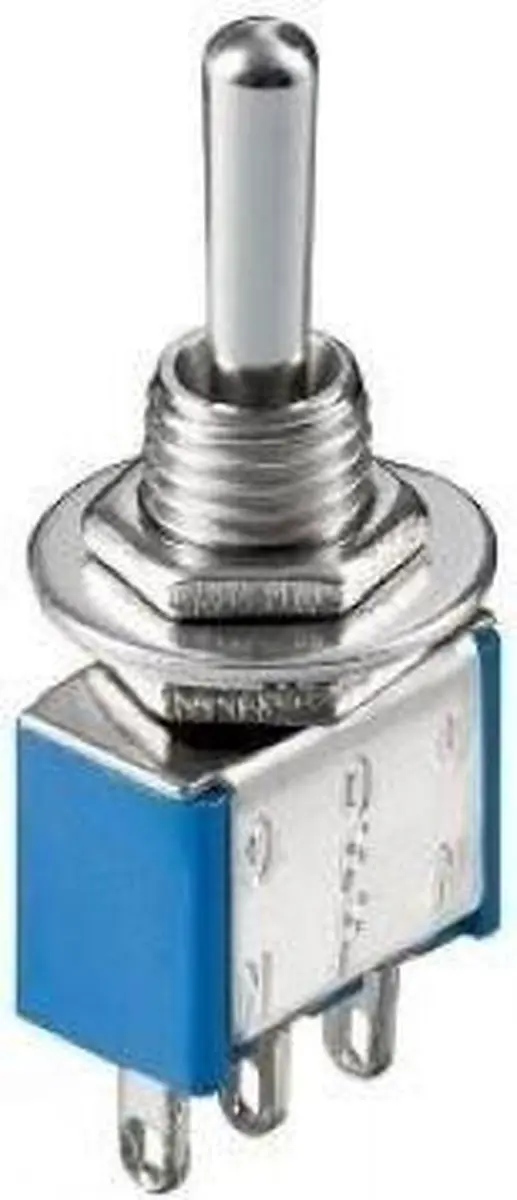 Goobay Toggle Switch Miniatuur 3-polig - ON-OFF-ON - Blauw