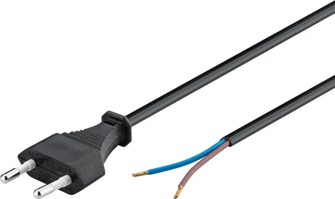 Goobay CEE 7/16 Stroomkabel 2x0,75mm² - 1,5m - Zwart