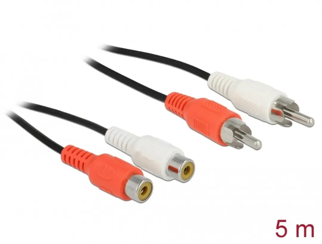Delock RCA Extensiekabel 5m