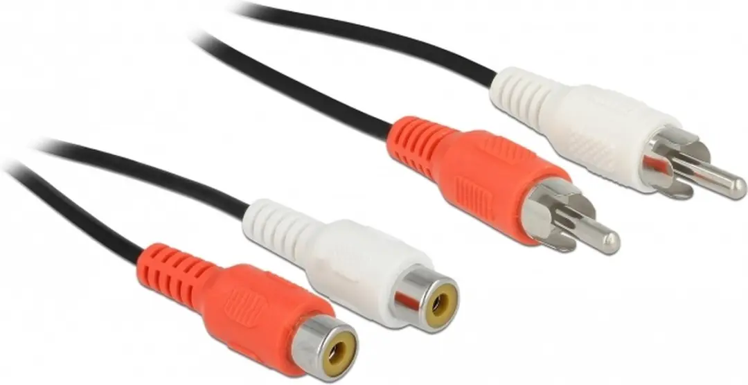 Delock RCA Extensiekabel 5m - Zwart/Rood/Wit