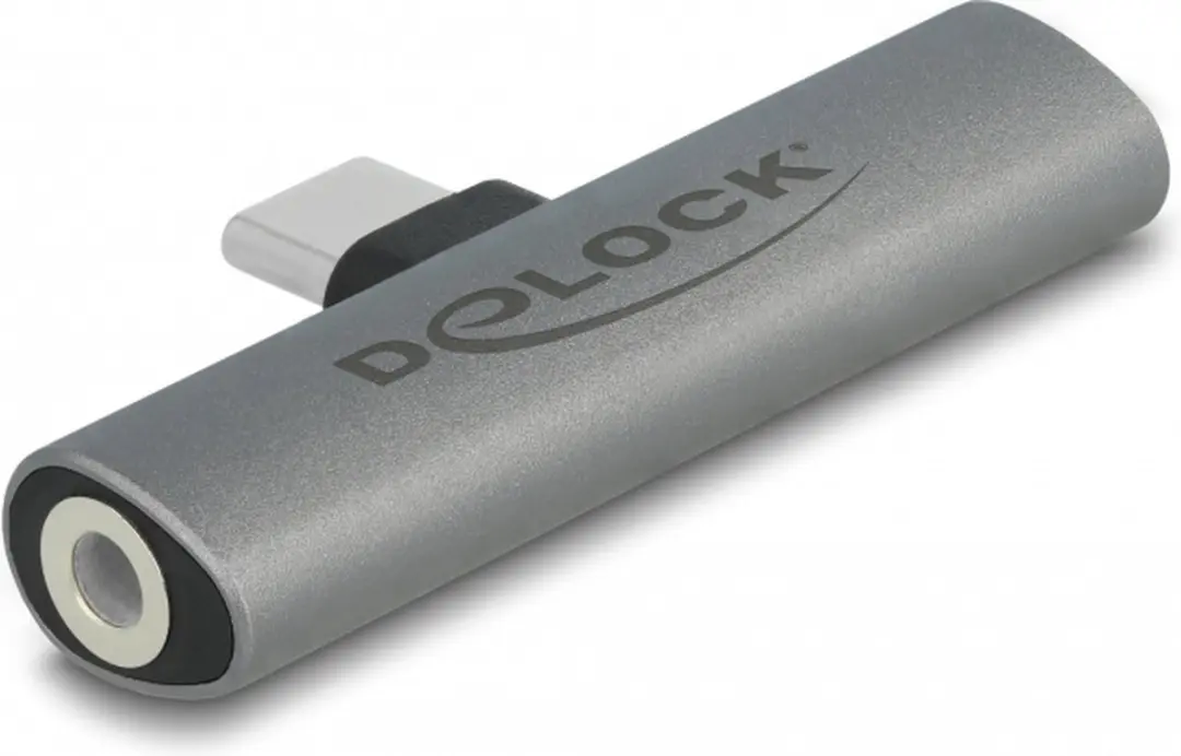 Delock Audio Adapter USB-C naar 3,5mm Jack - Grijs