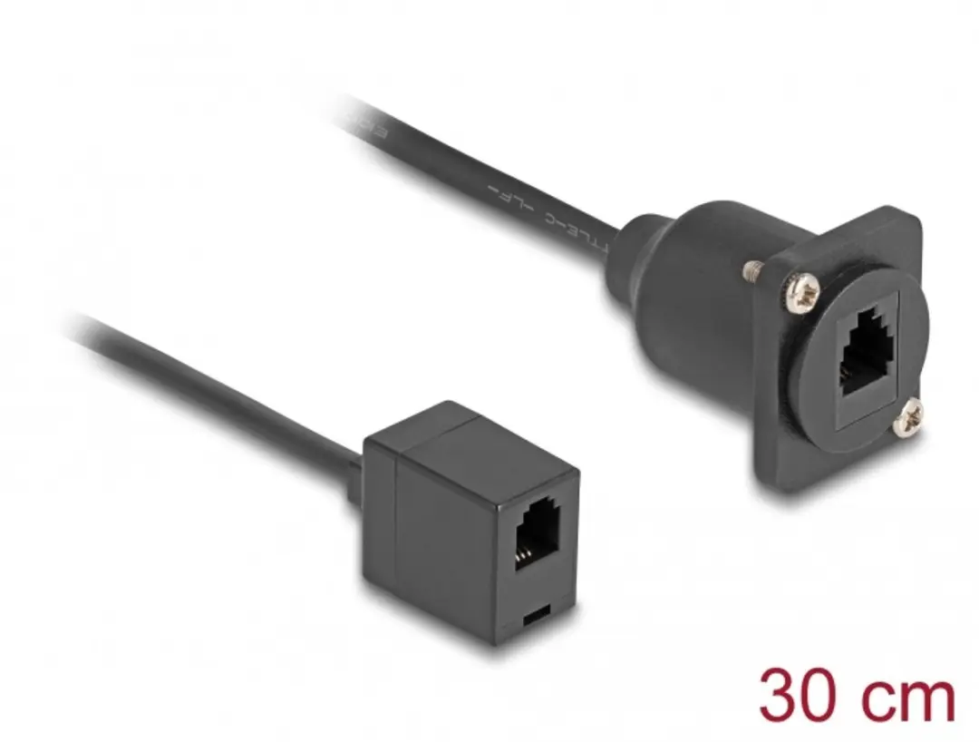 Delock D-Type RJ10 Jack naar Jack Kabel - 30cm - Zwart