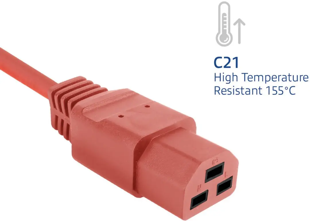 ACT AK5360 Netsnoer C20-C21 1m - Rood