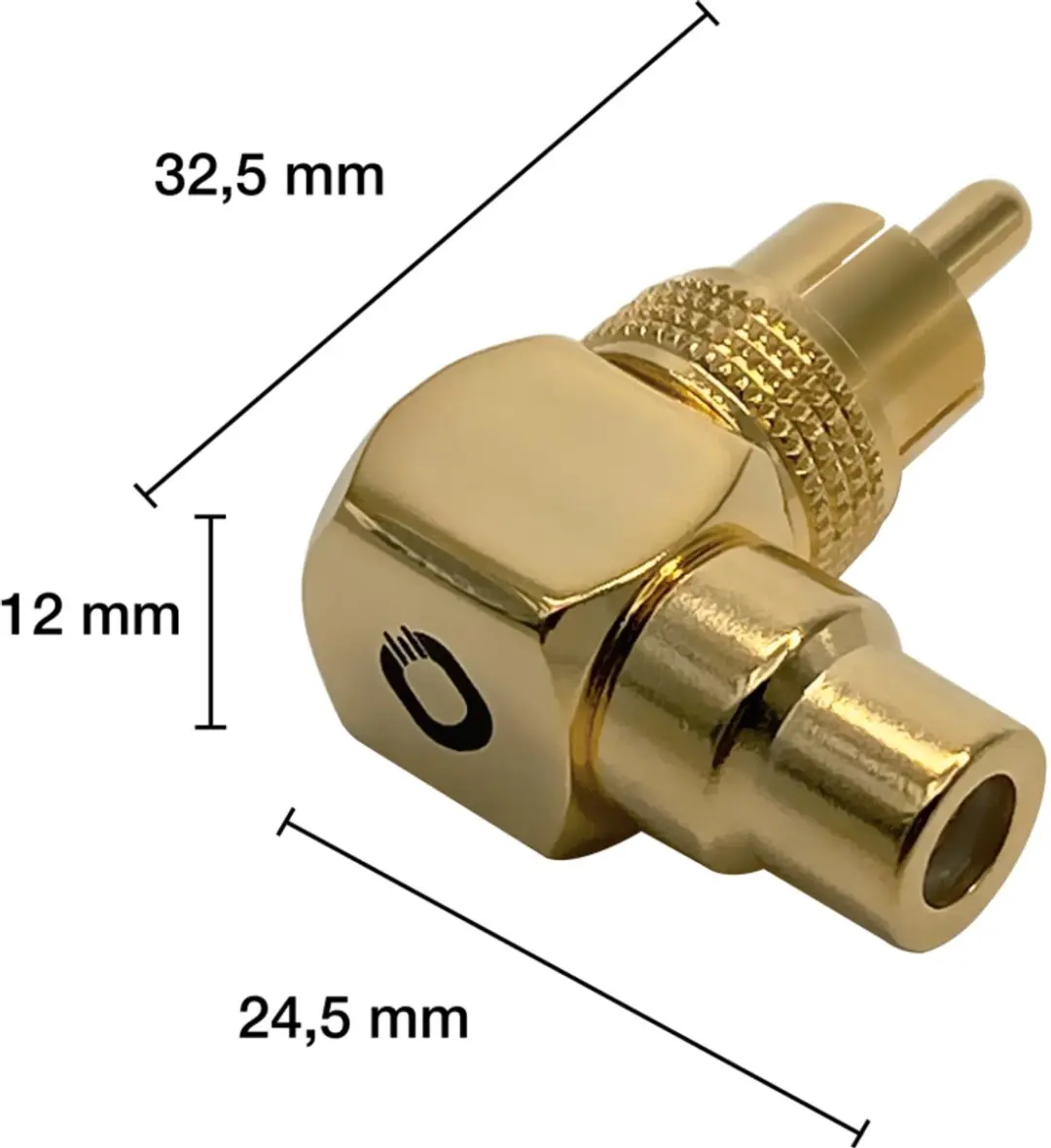 Oehlbach Cinch 90° Sound-AD 90 Hoekadapter - 2 Stuks - Goud