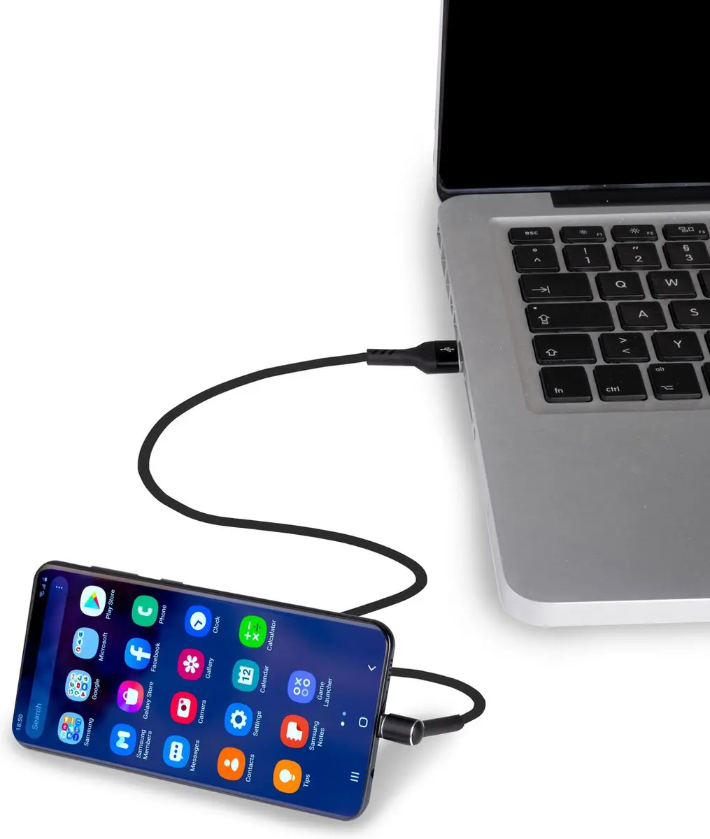 Grundig 3-in-1 USB-kabel Micro-USB/USB-A 1m - Zwart