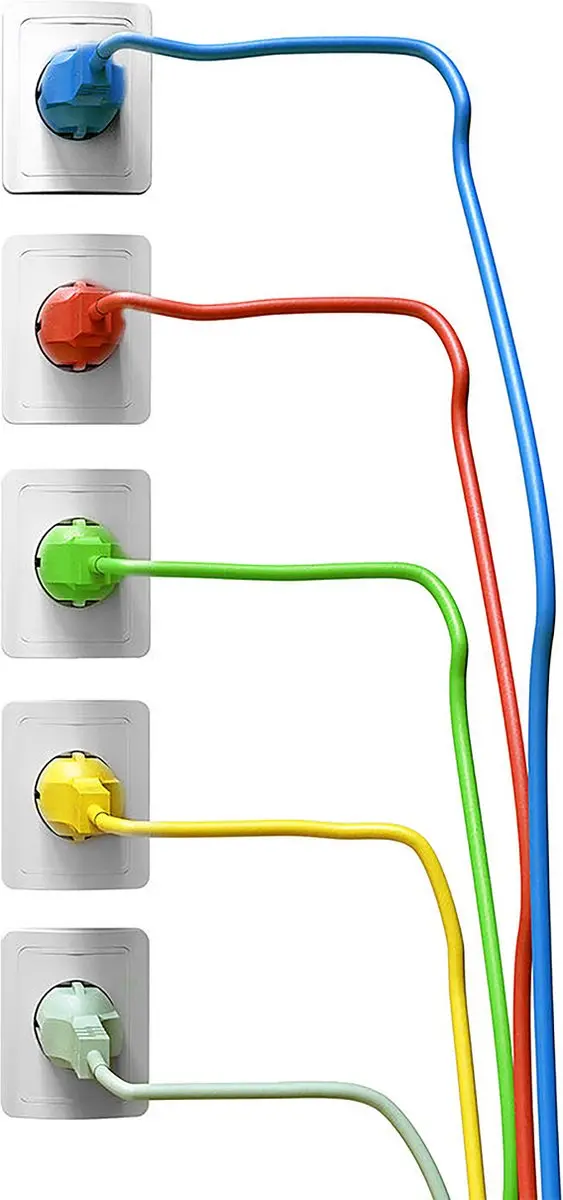 ACT AK5141 Netsnoer Schuko - Geel 1,2m