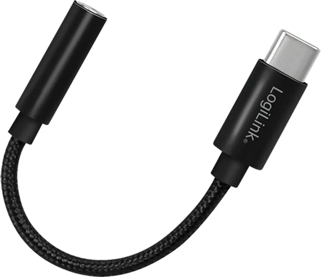 Logilink UA0398 USB-C naar Klinkenadapter 13cm - Zwart