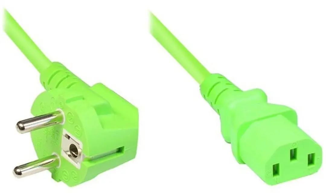 ACT AK5405 Schuko Netsnoer - 5m - Groen