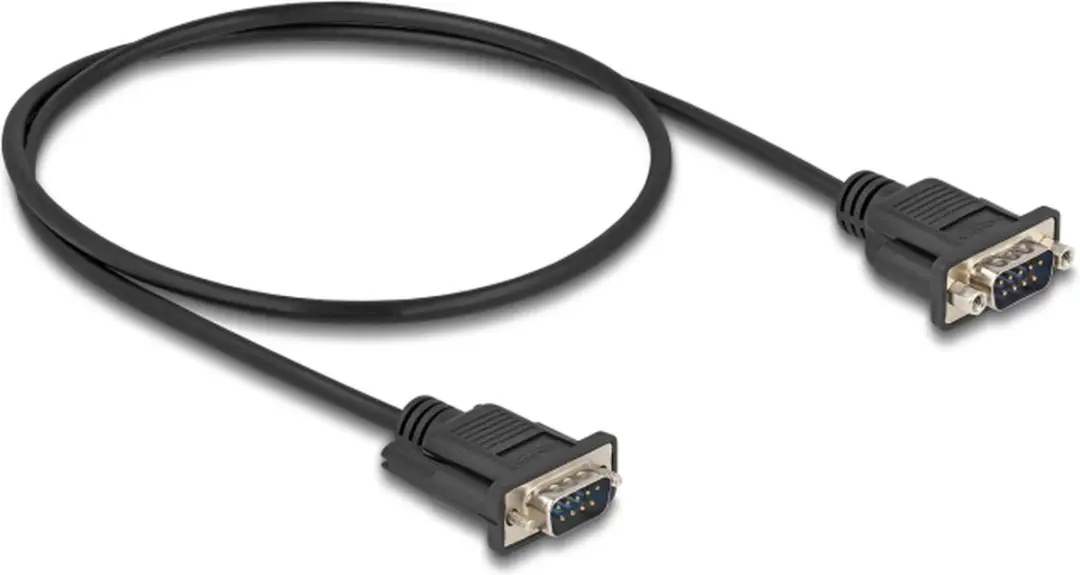Delock RS-232 D-Sub9 Male Kabel 0,5m - Zwart