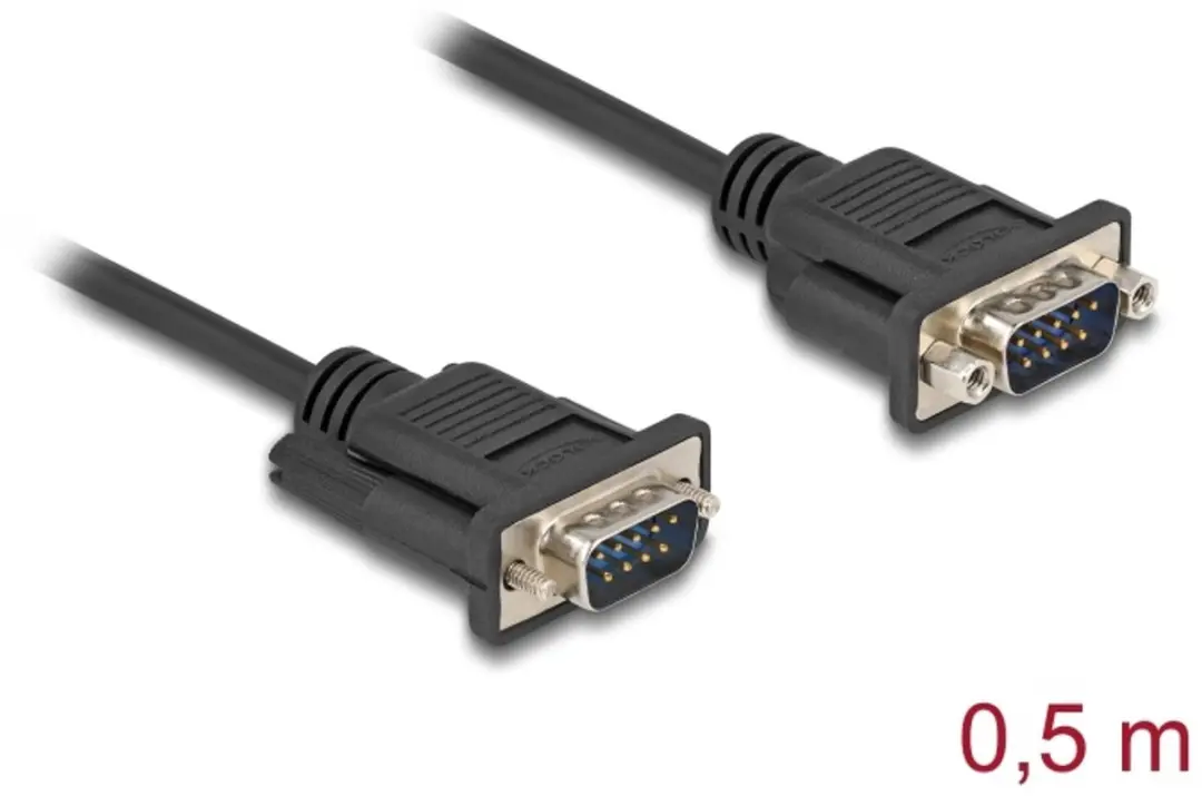 Delock RS-232 D-Sub9 Male Kabel 0,5m