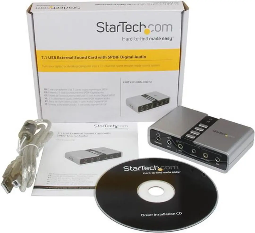 Startech ICUSBAUDIO7D Geluidskaart - Zwart-Grijs