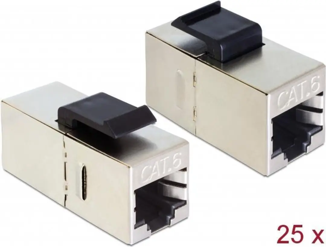 Delock Keystone Module RJ45 Cat.6 - 25 Stuks - Zwart
