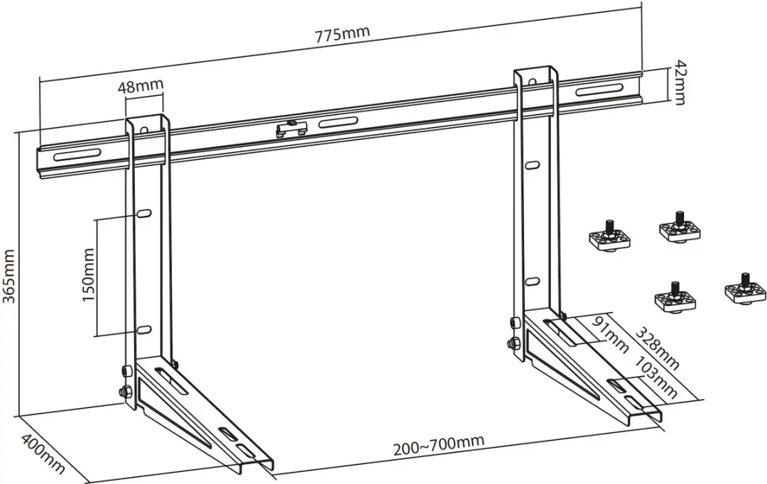 InLine Beugel voor Split Airco/Warmtepomp - Wit