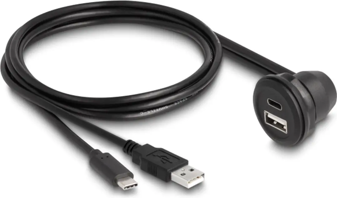Delock USB 2.0 Kabel Type-A naar Type-C 90° - 1m - Zwart