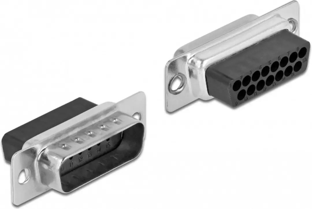 Delock D-Sub 15 naar RJ45 Adapterkit - Zwart