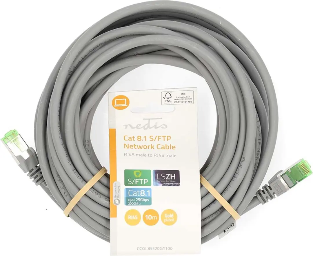 Nedis Cat 8.1 Netwerkkabel CCGL85520GY100 - 10m - Grijs