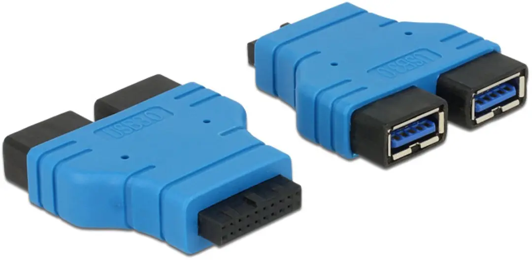 Delock USB 3.0 Adapter Pinheader Vrouwelijk naar 2x USB-A Vrouwelijk