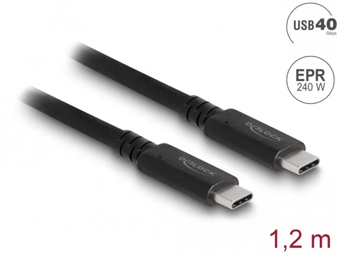Delock USB4 40Gbps Coaxiale Kabel 1.2m - 240W