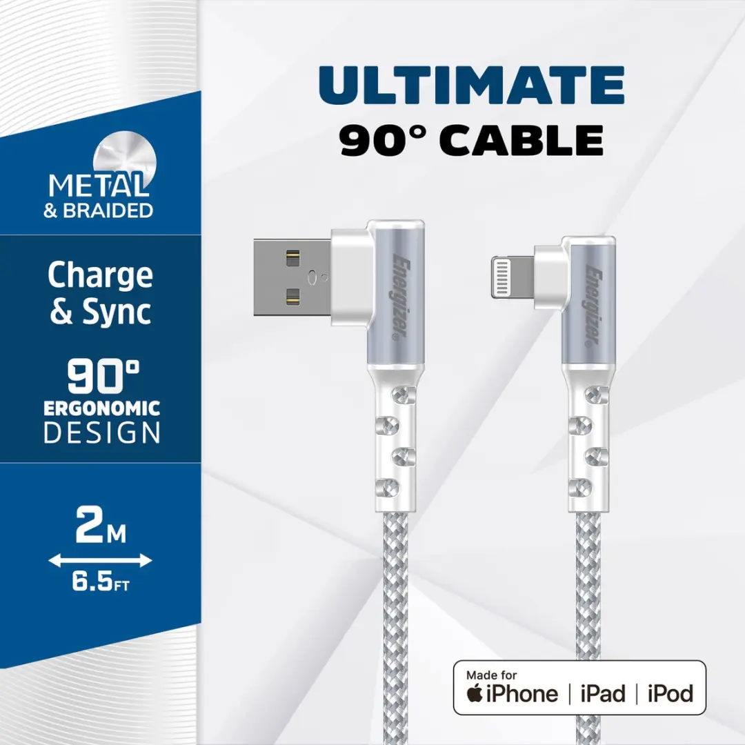 Energizer C710LKWH USB naar Lightning Kabel 2m - Wit - afbeelding 2 van 3