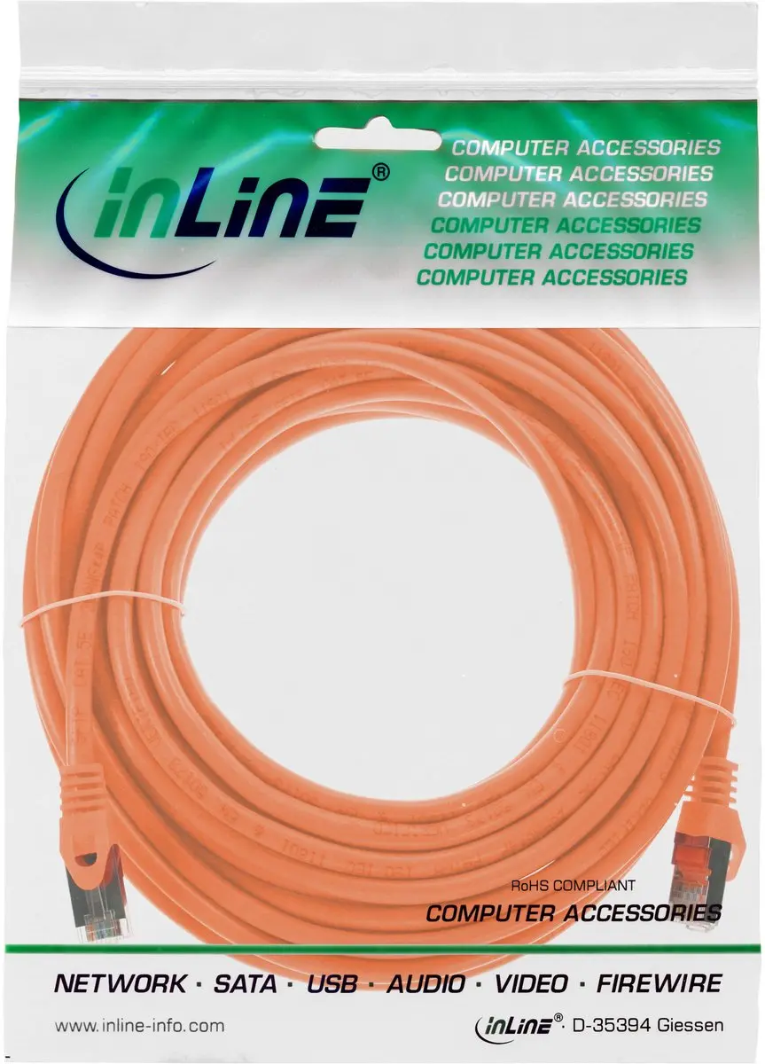 InLine Patchkabel SF/UTP Cat.5e 7,5m - Oranje