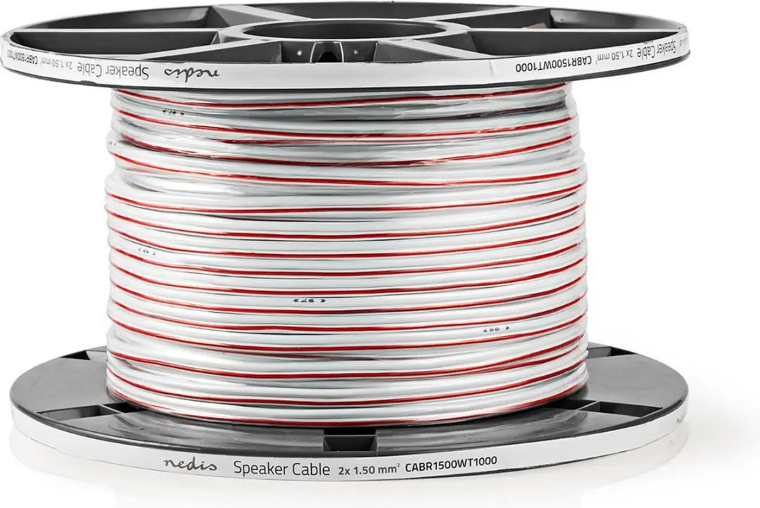 Nedis Speaker-Kabel CABR1500WT1000 - 2x1,50mm² - 100m - Wit