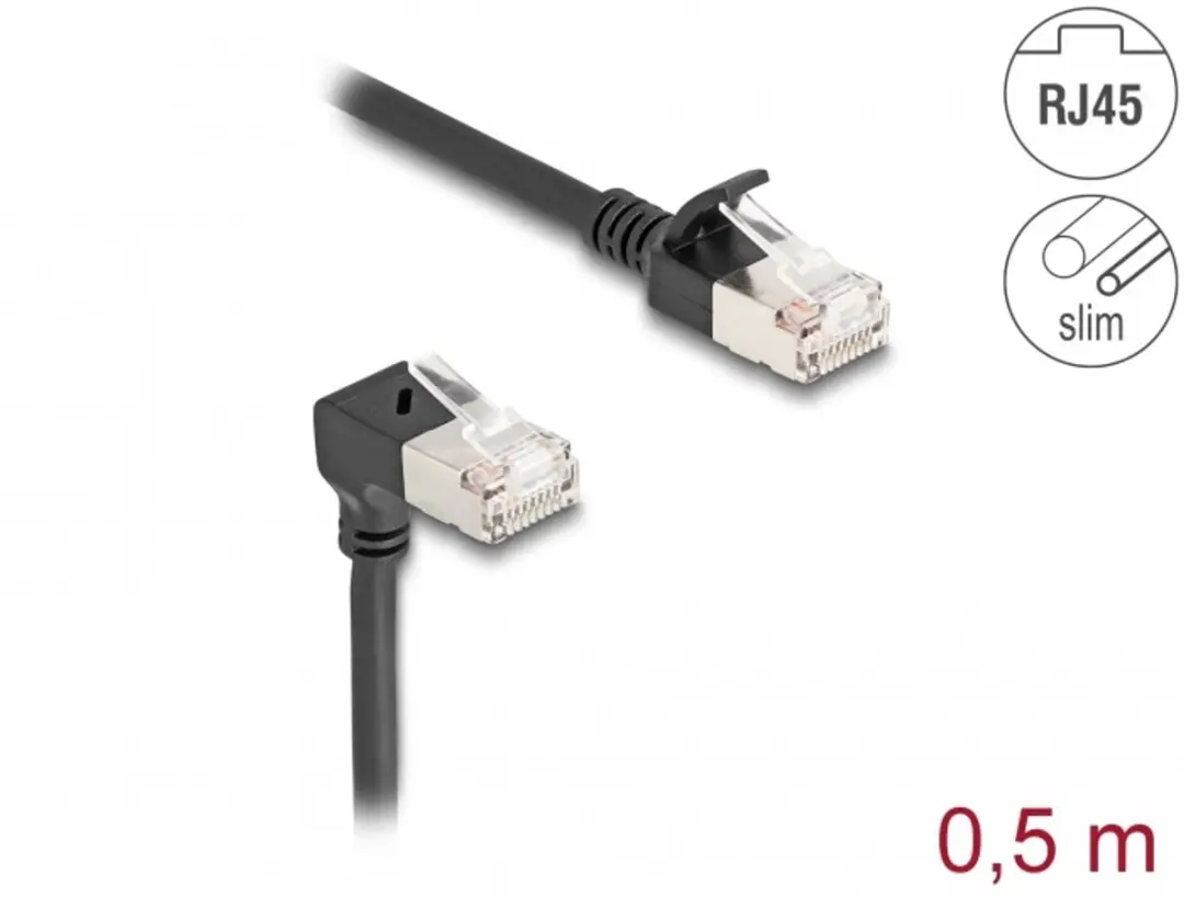 Delock RJ45 Cat.6A S/FTP Kabel 90°