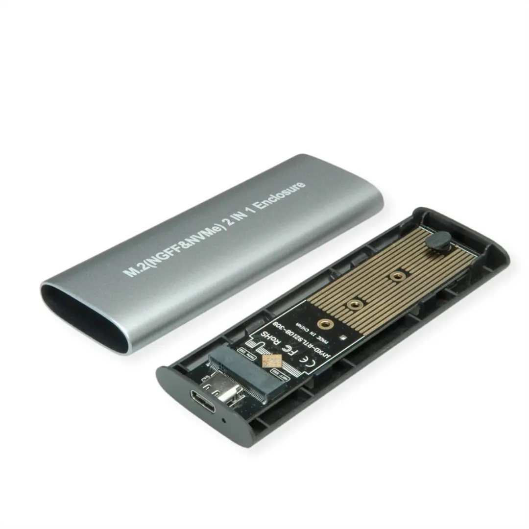Value Externe SSD Behuizing M.2 NVMe USB 3.2 Gen 2 - Zilver
