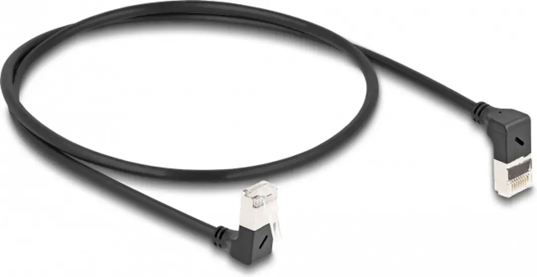 Delock Cat.6A S/FTP RJ45 Kabel 90° - 0,5m - Zwart