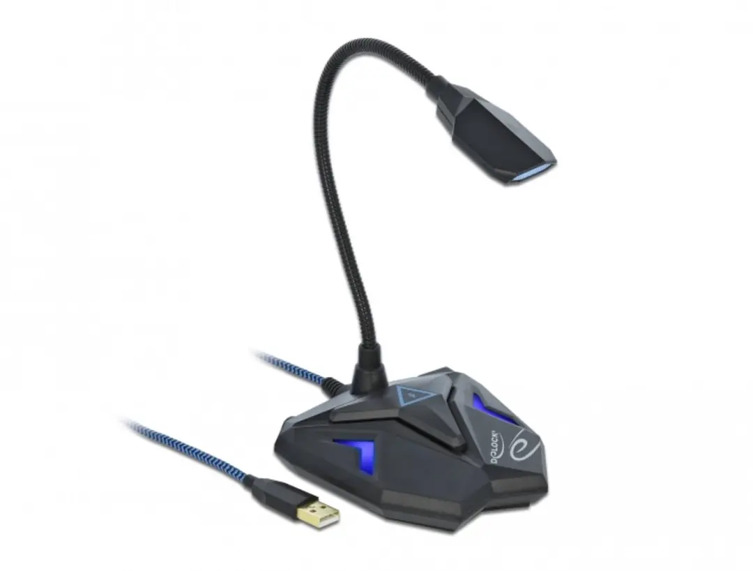 Delock 66330 USB Gaming Microfoon - Zwart/Blauw
