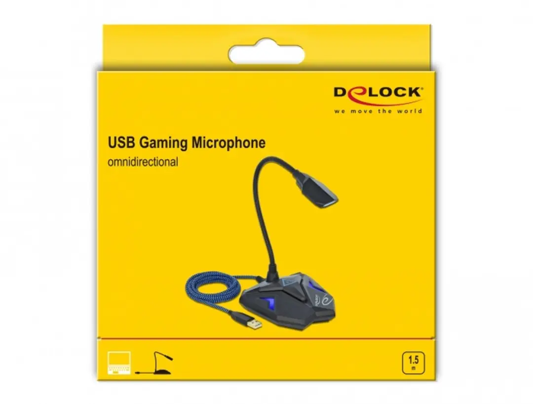 Delock 66330 USB Gaming Microfoon - Zwart/Blauw