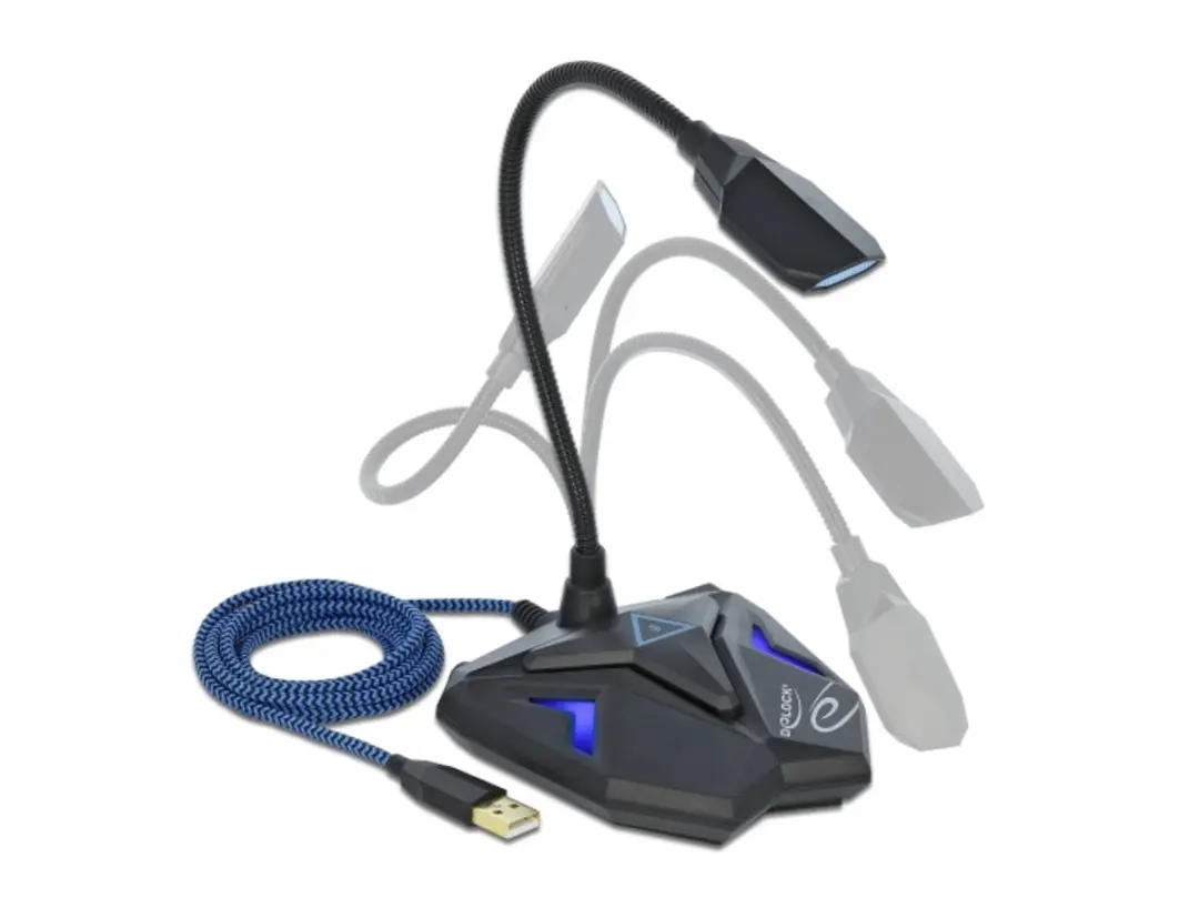 Delock 66330 USB Gaming Microfoon - Zwart/Blauw