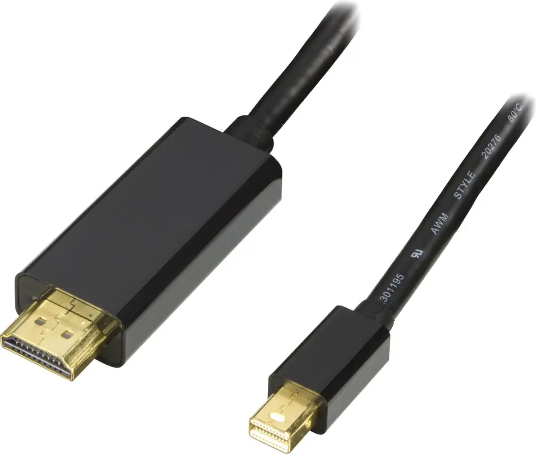 Deltaco DP-HDMI204 Mini DisplayPort naar HDMI Kabel 2m - Zwart