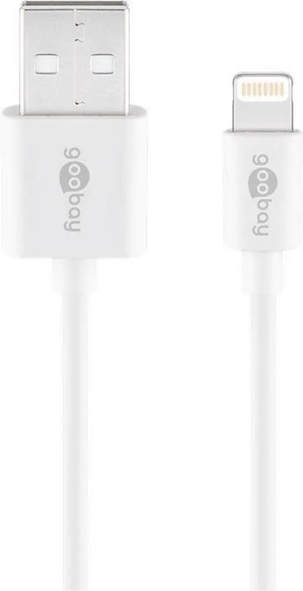 Goobay 8-pins Lightning naar USB-A Kabel 2,4A - 0,5m - 10 Stuks