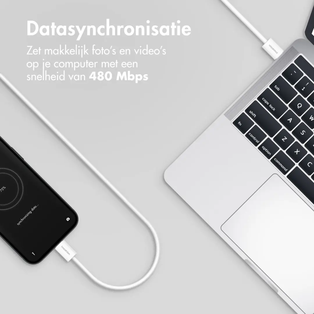 Imoshion USB C naar USB C Kabel 2m - 60W Wit