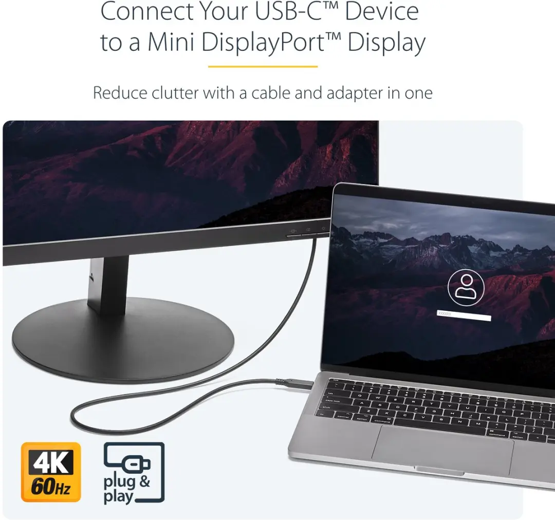 Startech USB-C naar Mini DisplayPort Kabel 1m - Zwart