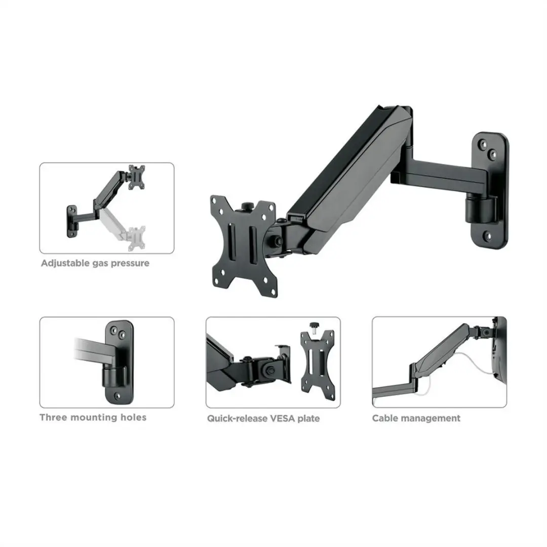Value LCD Monitorarm Wandbevestiging 17.99.1191 - Zwart