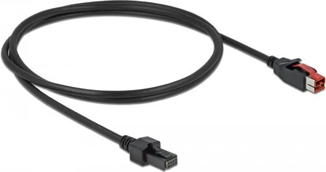 Delock PoweredUSB Kabel 24V naar 2x4-pin - 1m - Zwart