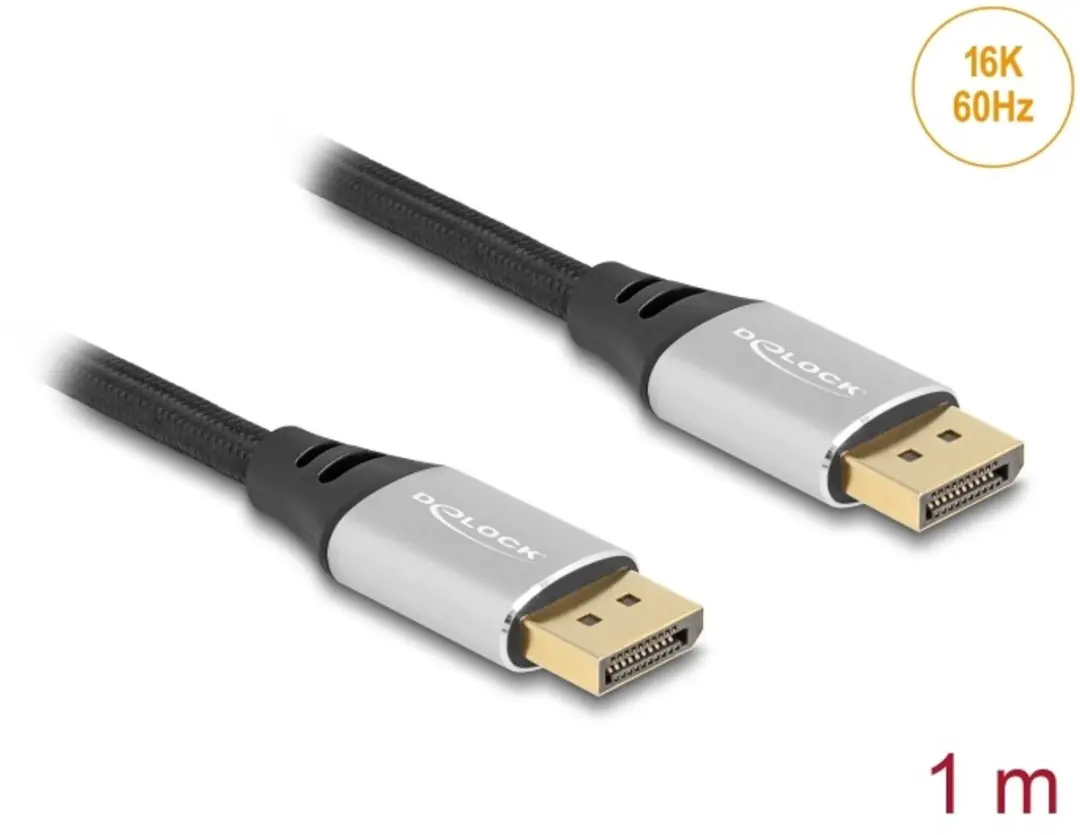 Delock DisplayPort Kabel DP2.1 10K 60Hz 1m - Zwart