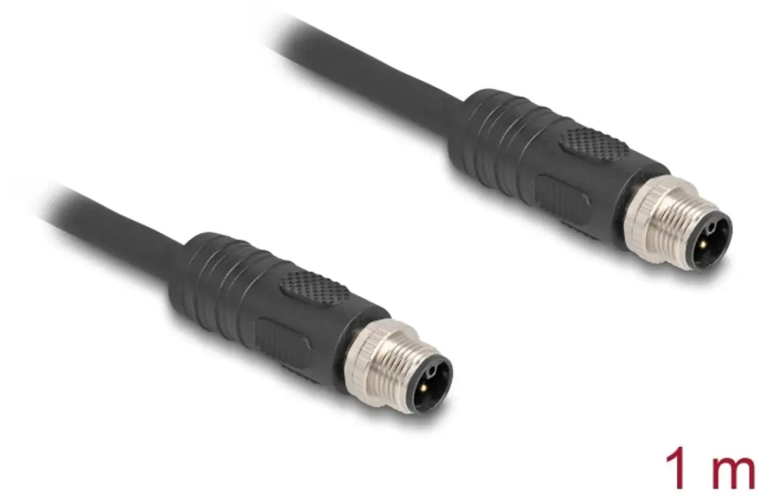 Delock M12 L-coded 4-pin Kabel 1m